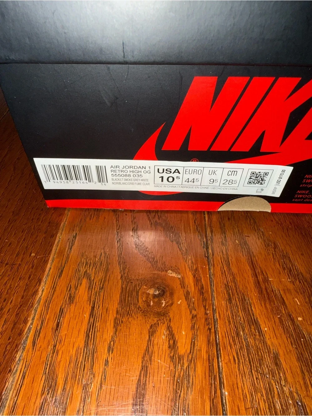 Nike Air Jordan 1 High “Shadow 2.0” Size 10.5M - Fast Shipping!!